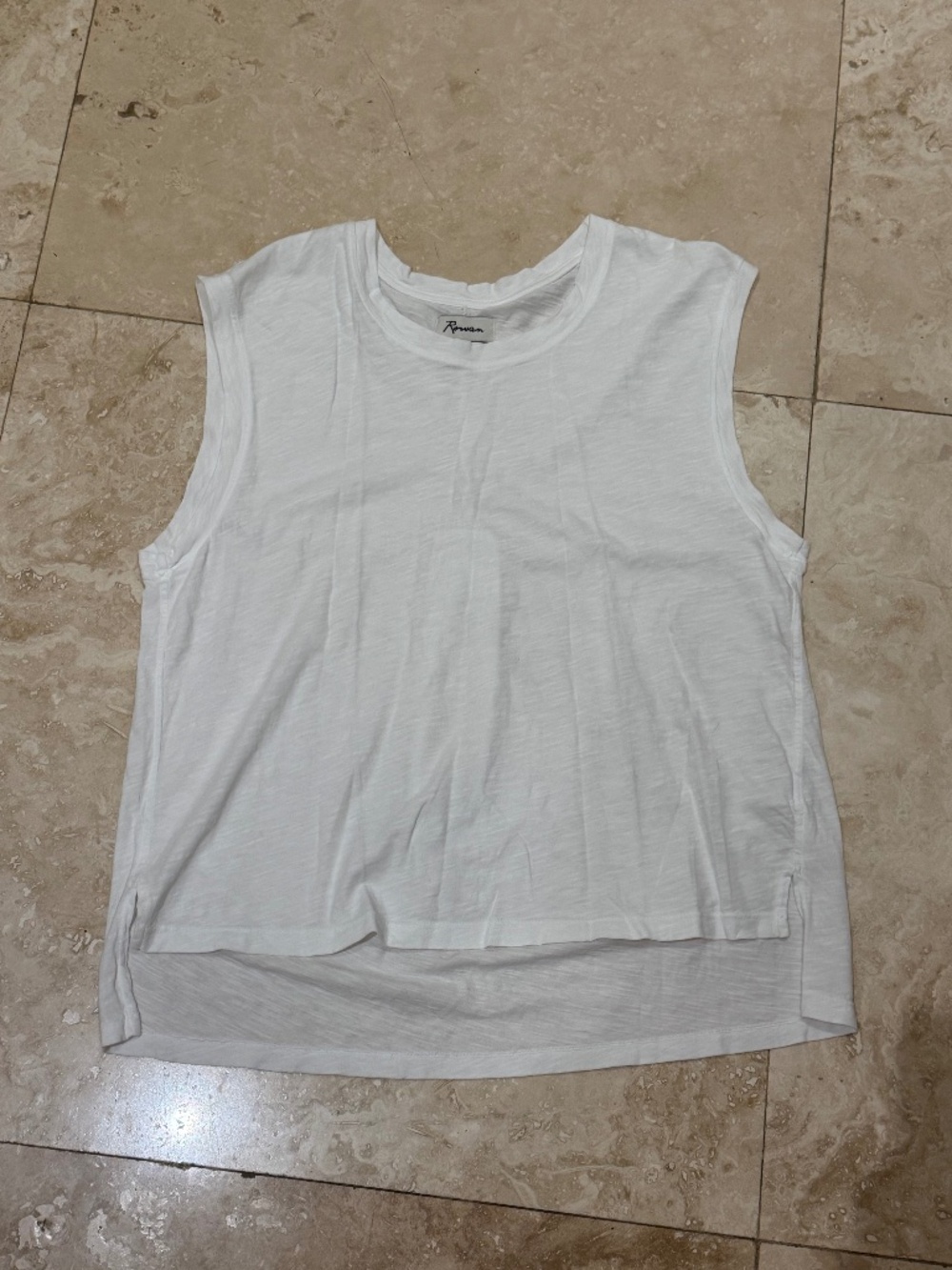 Rowan Women's Black Savannah Cotton Knit Crewneck S/S T-Shirt/ Tank White Lg.EUC
